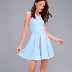 Lulu’s | Call to Charms Light Blue Skater Dress